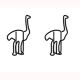 animal shaped paper clips in ostrich outline