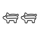 pig decorative paper clips in black, animal shaped paper clips
