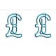 currency shaped paper clips in pound outline