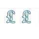 currency shaped paper clips in pound outline
