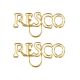 gold RESCO decorative paper clips, name shaped paper clips