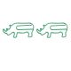 animal shaped paper clips in rhino outline