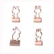 custom rabbit binder clips, rose gold binder clips