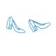 shaped paper clips in the outline of high-heeled shoes
