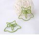 animal shaped paper clips in owl outline, bird paper clips