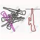 weapon shaped paper clips in the outline of sniper rifle