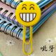 Soft Silicone PVC Paper Clips in Grin Expressions, pvc bookmarks