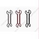 tool shaped paper clips in spanner or wrench outline