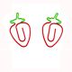 strawberry shaped paper clips in 2 colors, decorative paper clips