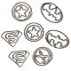 superhero logo paper clips, cute decorative paper clips about Batman, Superman, X-man, Captain America