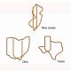 US state shaped paper clips for Ohio, New Jersey and Texas