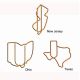 US state shaped paper clips for Ohio, New Jersey and Texas