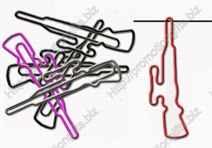 weapon shaped paper clips in the outline of sniper rifle