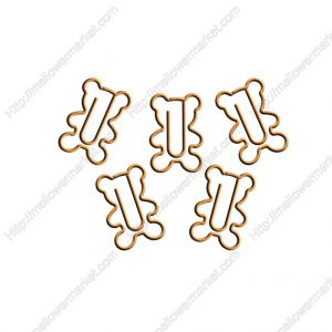 shaped paper clips in teddy bear outline