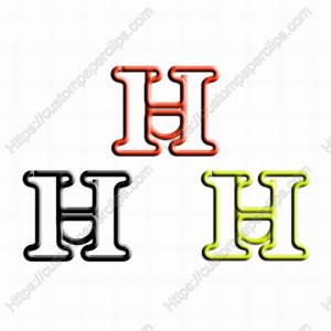 Letter H shaped paper clips