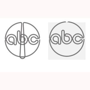 abc logo paper clips, custom paper clips