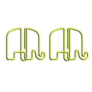 animal shaped paper clips in elephant outlines, elephant paper clips
