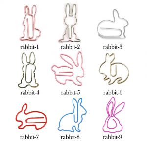 different rabbit shaped paper clips