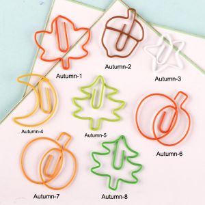 Autumn shaped paper clips
