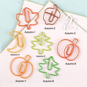 Autumn shaped paper clips