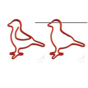 animal shaped paper clips in bird or birdie outline