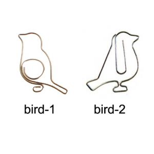 animal shaped paper clips in bird outline