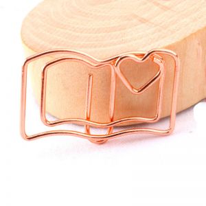 gold book shaped paper clips, decorative paper clips