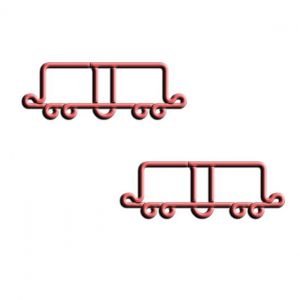 box car decorative paper clips, train shaped paper clips