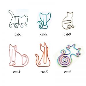 animal shaped paper clips, cat shape paper clips