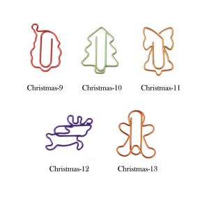 Christmas shaped paper clips, holiday decorative paper clips