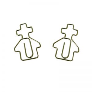 religion shaped paper clips in church outline