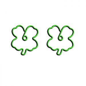 clover shaped paper clips, cute decorative paper clips