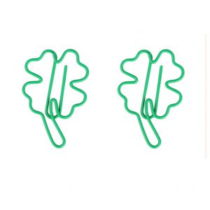 lucky grass shaped paper clips, clover decorative paper clips