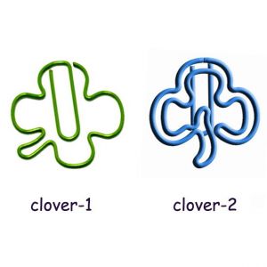 clover shamrock shaped paper clips, trefoil decorative paper clips