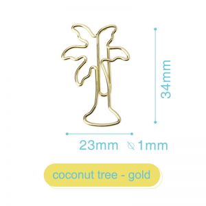 coconut tree shaped paper clips, decorative paper clips, gold paper clips
