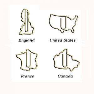 map shaped paper clips