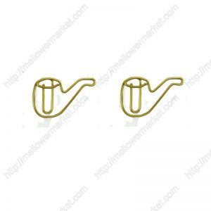 shaped paper clips in the outline of tobacco pipe