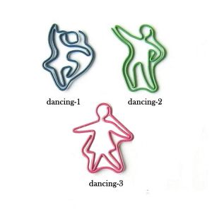 shaped paper clips in dancing outline, dance paper clips