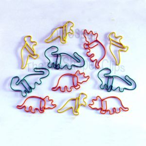 animal shaped paper clips, dinosaur paper clips