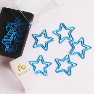 double-star shaped paper clips in multiple colors
