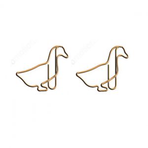 animal shaped paper clips in duck or teal outline
