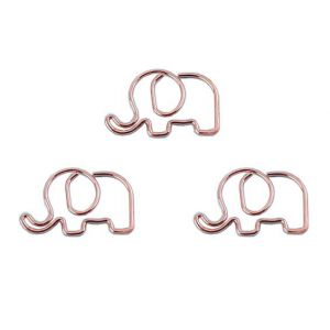 cute elephant shaped paper clips, gold decorative paper clips