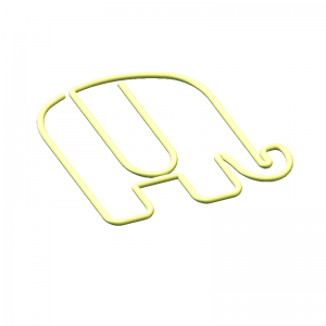 wire large paper clips in elephant outline, elephant jumbo paper clips