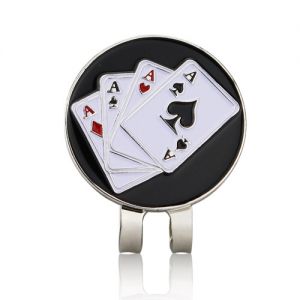 enamel golf hat clips, playing cards hat brim clips