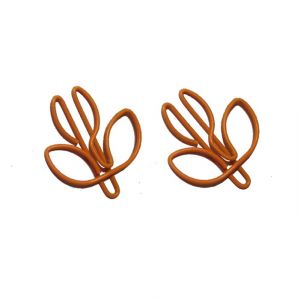 flower bud shaped paper clips, orange decorative paper clips