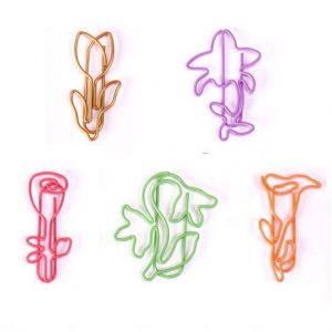 flower shaped paper clips, floral decorative paper clips