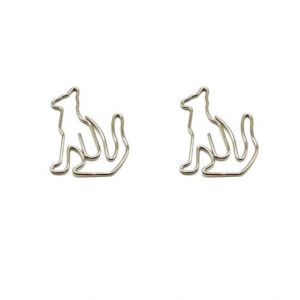 animal shaped paper clips in fox outline, fox paper clips