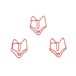 fox decorative paper clips, animal shaped paper clips