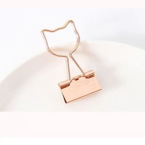 Kitty decorative binder clips, custom gold binder clips