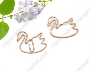 animal shaped paper clips, goose or swan decorative paper clips